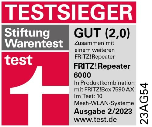 FRITZ!Repeater 6000 – Wi-Fi 6 Tri-Band Repeater mit 2.5G LAN
