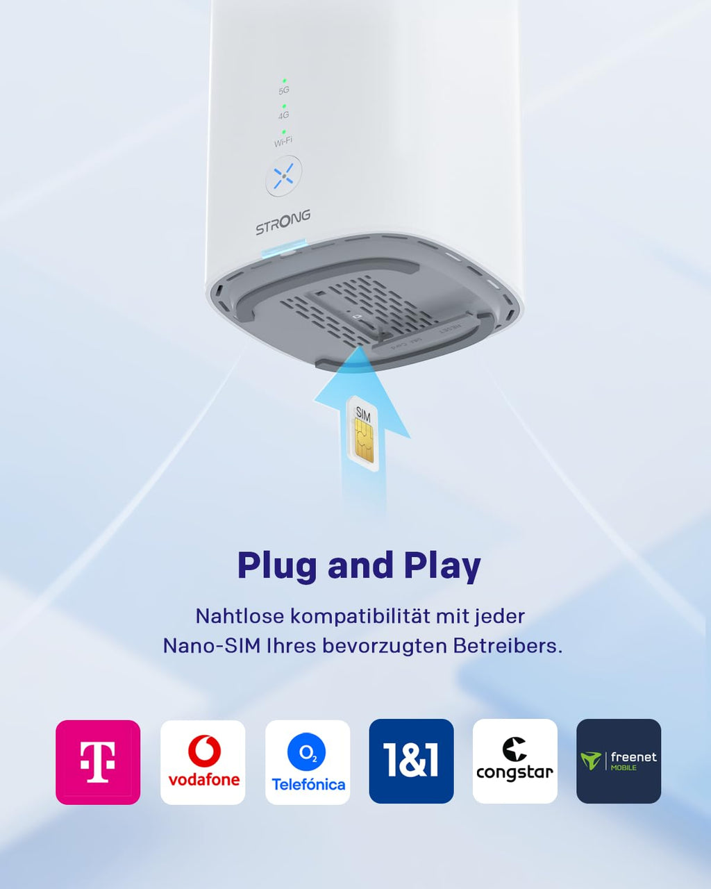 STRONG 5G WLAN Router – Wi-Fi 6 AX3000 Mobiler Hotspot mit Dual-LAN