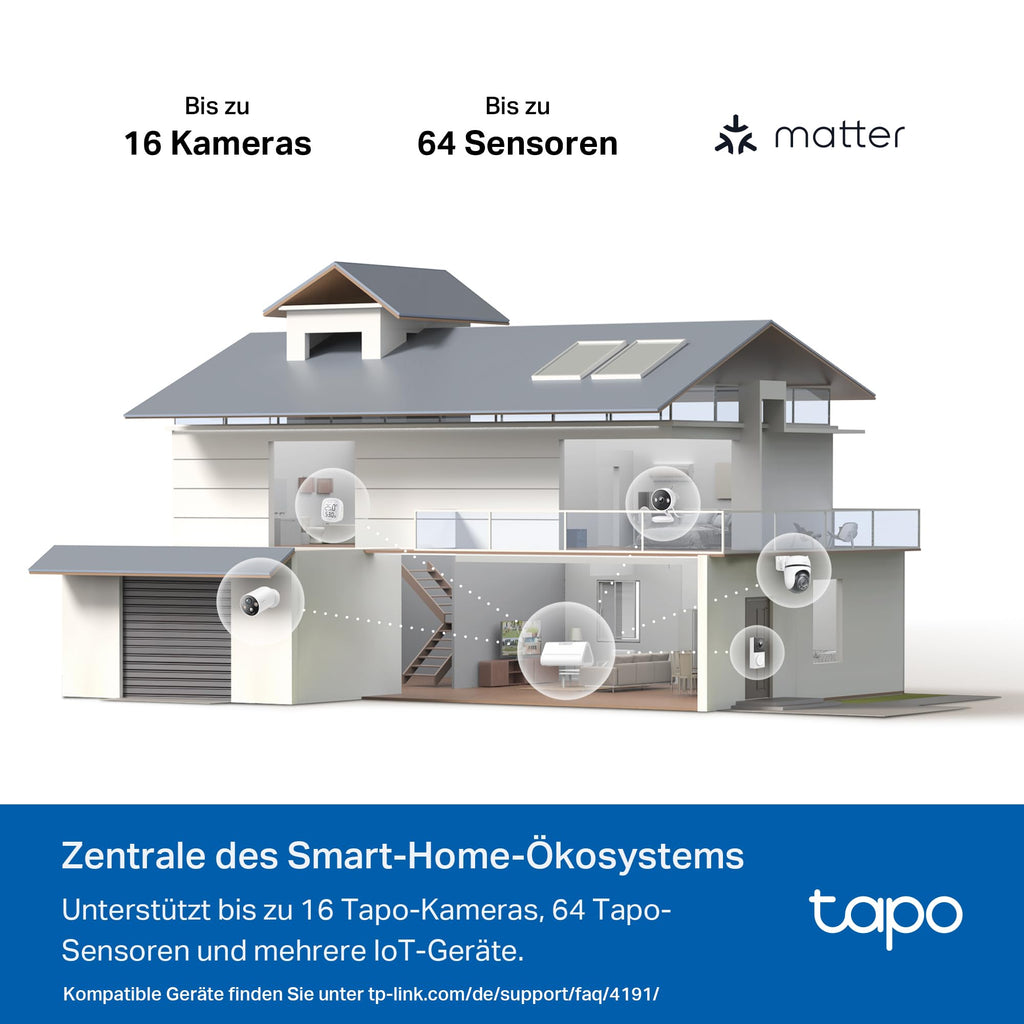 TP-Link Tapo H500 HomeBase – Smart Hub mit 16GB Speicher, erweiterbar auf 16TB