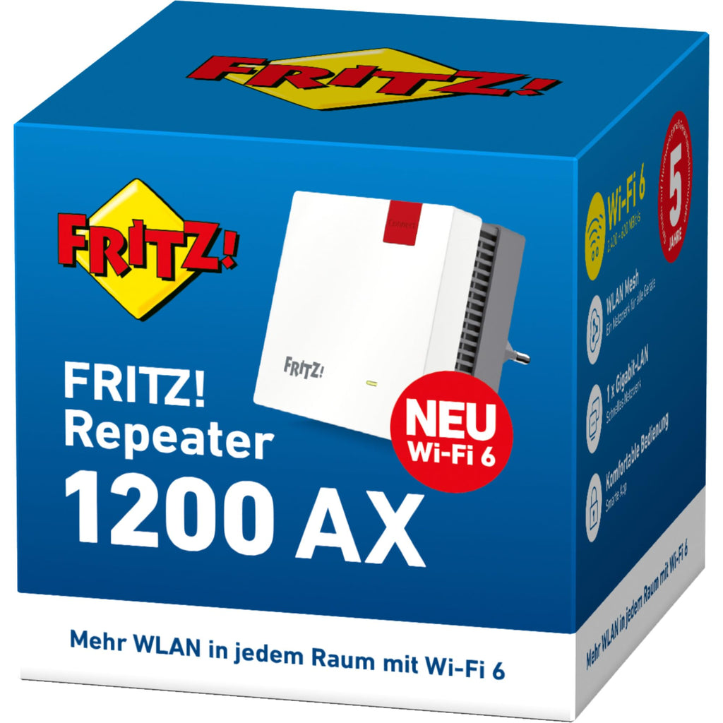 FRITZ!Repeater 1200 AX – WLAN Repeater mit Wi-Fi 6 & Mesh