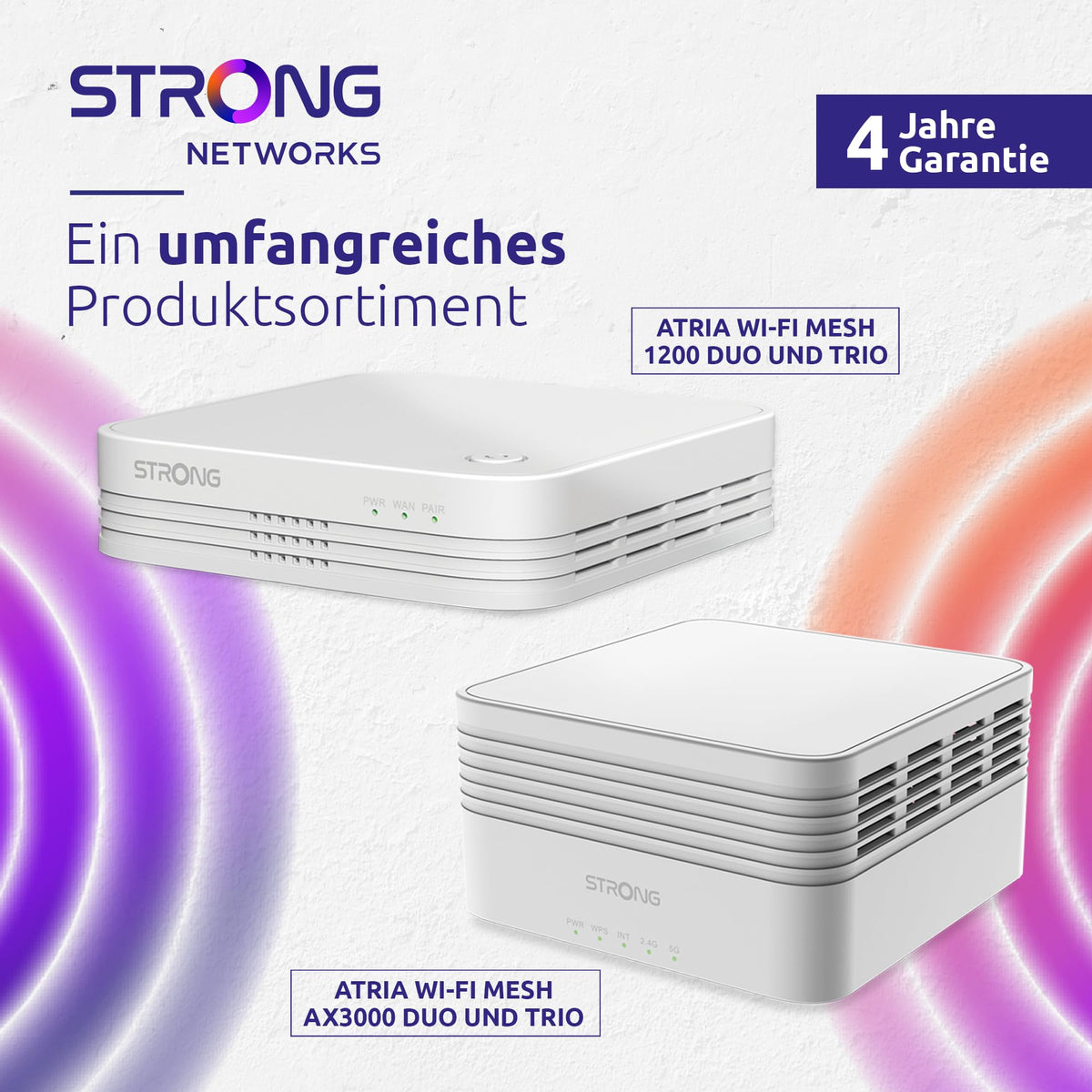 STRONG Atria Mesh AX3000 WiFi 6 Add-On Kit (3er-Packung) – Dual-Band Abdeckung, Gigabit-Ports, Weiß